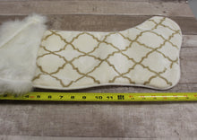 Load image into Gallery viewer, New Traditions White with Gold Christmas Stocking - 20&quot; Long - Used