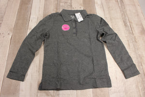 Place Kids Girls Long Sleeve Polo Size M -Grey -New