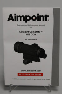 Operator & Maintenance Manual for Aimpoint CompM4s M68 CCO, 1240-01-576-6134, New