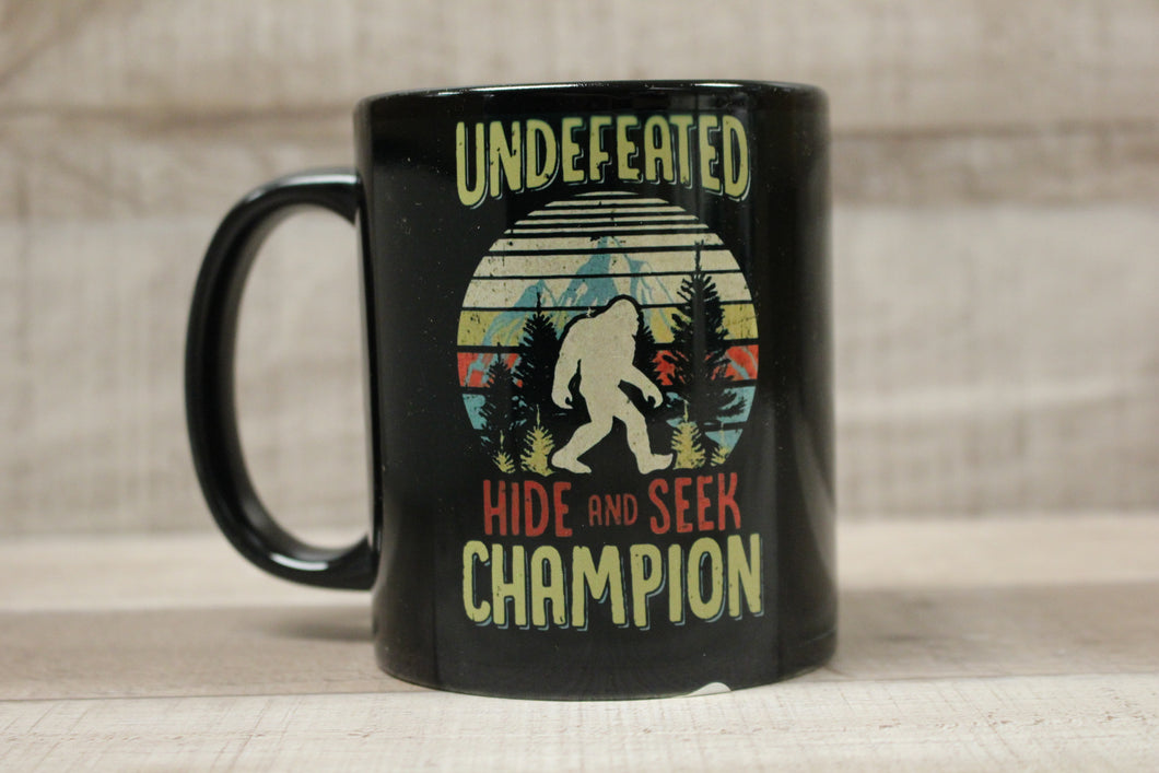Undefeated Hide and Seek Champion Bigfoot Coffee Mug Cup -New