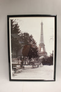 Framed Paris Eiffel Tower Paris Print Wall Hanger -Used