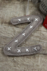 Wondershop By Target Pompom Mini Holiday Stocking With Initial Charm Grey -New