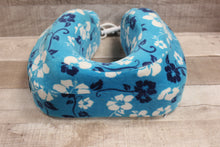 Load image into Gallery viewer, Ultra Soft Cabeu Floral Neck Pillow -Blue/White -Used