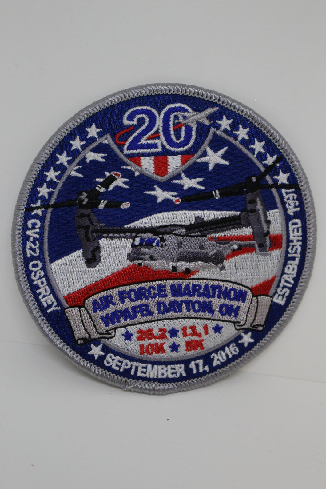 Air Force WPAFB 20th Annual Marathon Patch, Sept 17, 2016
