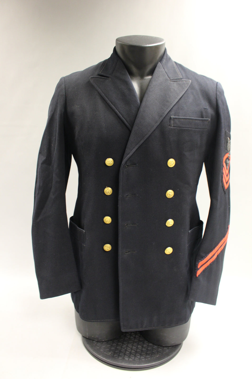 WWII 1944 US Navy Naval Dress Coat With Patches - Used