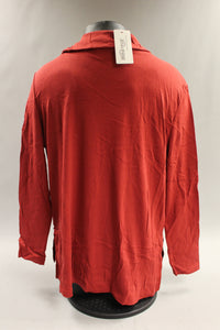 Meaneor Women's Three Color Long Sleeve Neck Button Tunic Size XXL -Red -New