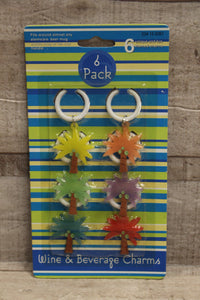 Wine and Beverage Palm Tree Charms 6-Pack -New