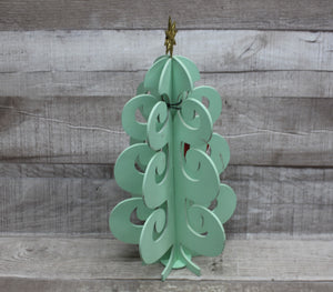 Miniature Wooden Tree Décor -Green -New