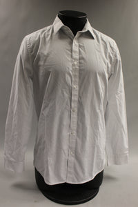 H&M Men's Button Up Shirt Slim Fit Size Medium -White -Used