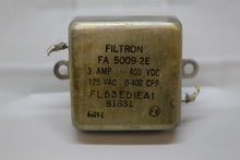 Load image into Gallery viewer, Filtron Capacitor - FA5009-2E - 3 AMP - 400 VDV - 125 VAC - 0-400 CPS - Used