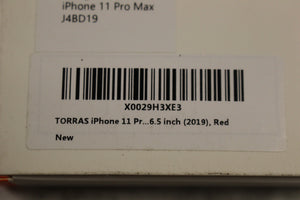 Torras iPhone 11 Pro Max Simple But Unique Smartphone Case - Clear with Red - New