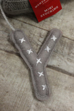 Load image into Gallery viewer, Wondershop By Target Pompom Mini Holiday Stocking With Initial Charm Grey -New