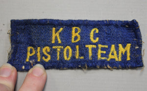 KBC Pistol Team Patch - Blue - Sew On - 4.25" x 1.5" - Used