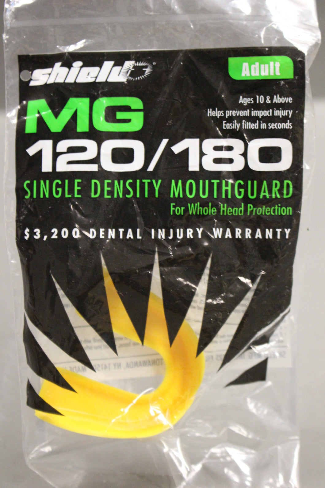 MG 120/180 Single Density Mouthguard for Whole Head Protection, Adult, New