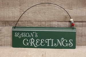 Seasons Greetings Wall Door Hanging Sign - 9" -New