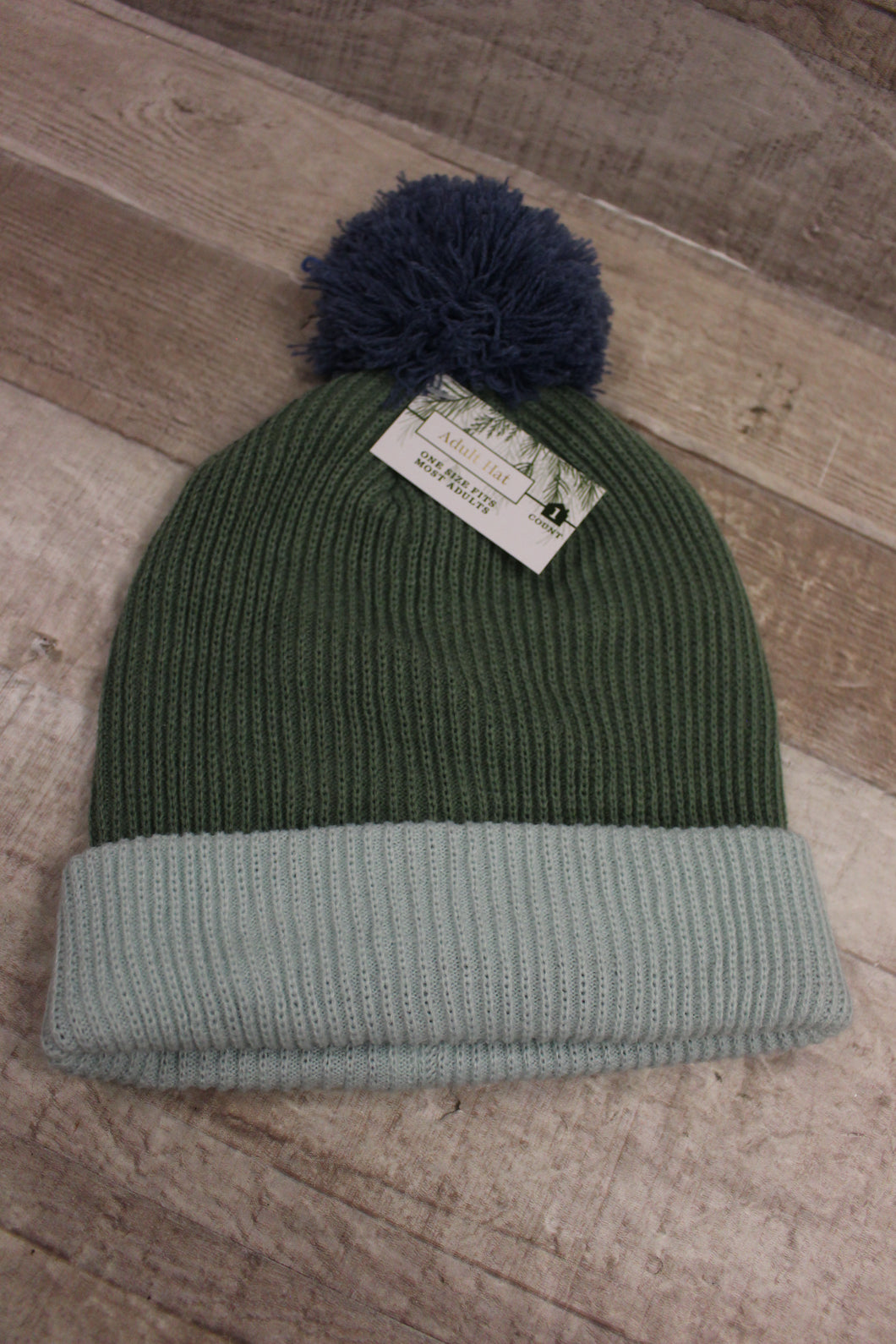 Adult Winter Beanie Hat -Green -New
