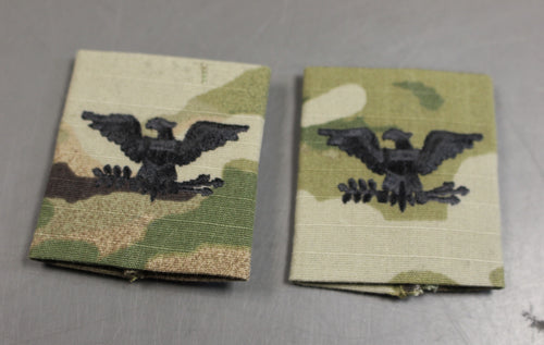 Set of 2 Chevron Army Gortex APECS Slide On Tab Rank - OCP / Multicam: Colonel