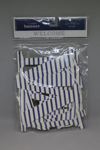 Welcome Striped Hanging Banner - Length: 72" - New