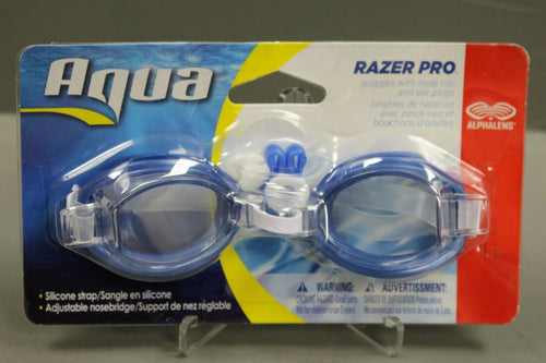 Aqua Razer Pro Swim Goggles, Blue, AQK1675, New