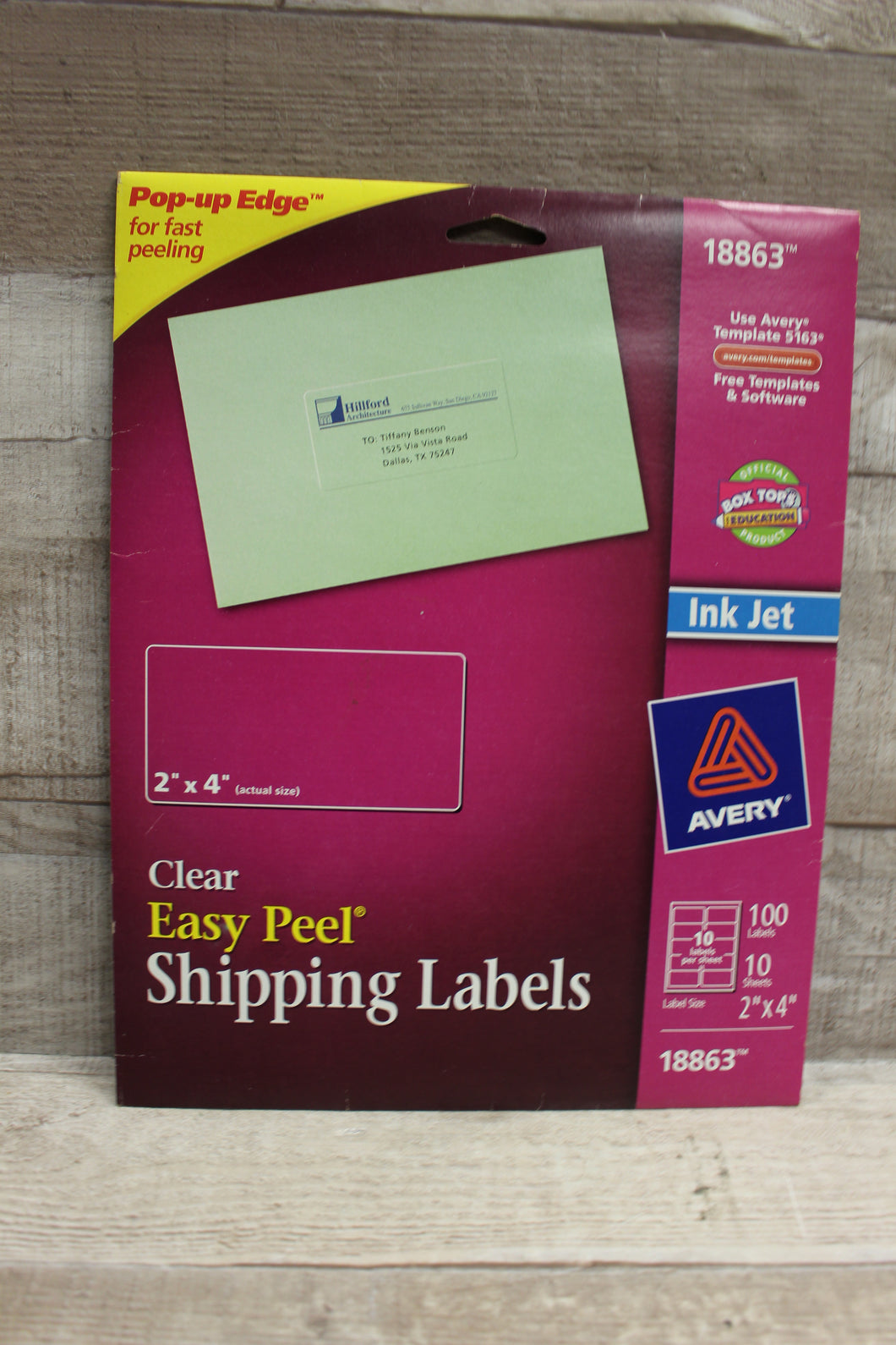 Avery 18863 Easy Peel Shipping Labels - Clear - 100 Labels - 2