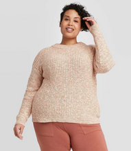 Load image into Gallery viewer, Ava &amp; Viv Women&#39;s Plus Size Crewneck Pink Multi Texture Pullover Sweater - 2X - New