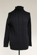 Load image into Gallery viewer, Amazon Essentials Women&#39;s Fisherman Cable Turtleneck Sweater, Black, Small, New