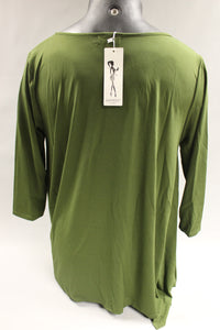 Gamiss 3/4 Sleeve Shirt For Women Size Large -Green -New