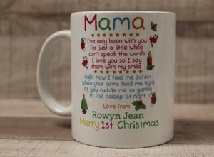 Mommy I've Only Been With You For Just A Little While Coffee Cup - 1st Christmas