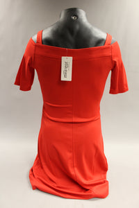 Meaneor Women's 3/4 Sleeve Pleated Dress Size M -Red -New