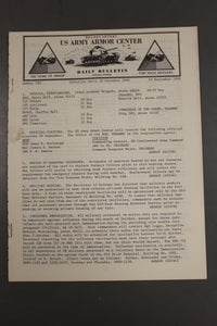 US Army Armor Center Daily Bulletin Official Notices, September 1968