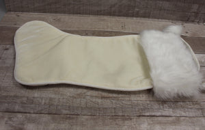 New Traditions White with Gold Christmas Stocking - 20" Long - Used