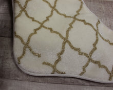 Load image into Gallery viewer, New Traditions White with Gold Christmas Stocking - 20&quot; Long - Used