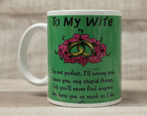 To My Wife Coffee Cup Mug - Choose Style - Husband Wedding Grumpy Grow Old - New