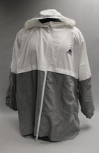Load image into Gallery viewer, Adidas White/Grey Two Tone Hooded Windbreaker