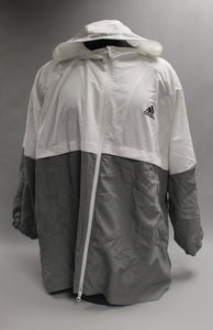 Adidas White/Grey Two Tone Hooded Windbreaker