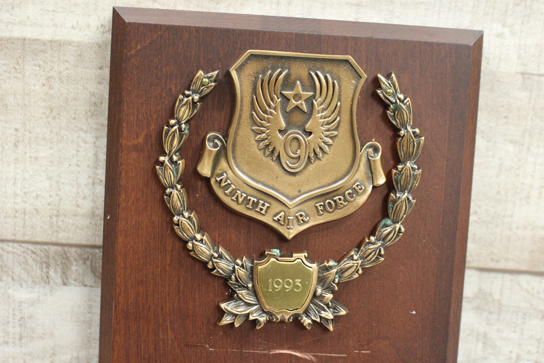 9th Air Force 1993 Plaque - Used