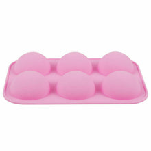Load image into Gallery viewer, Half Sphere Chocolate Silicone Mold Tray Jelly Bombe Cake - Makes 3 Spheres Pink