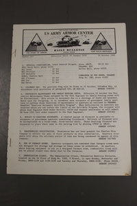 US Army Armor Center Daily Bulletin Official Notices, Year: 1969
