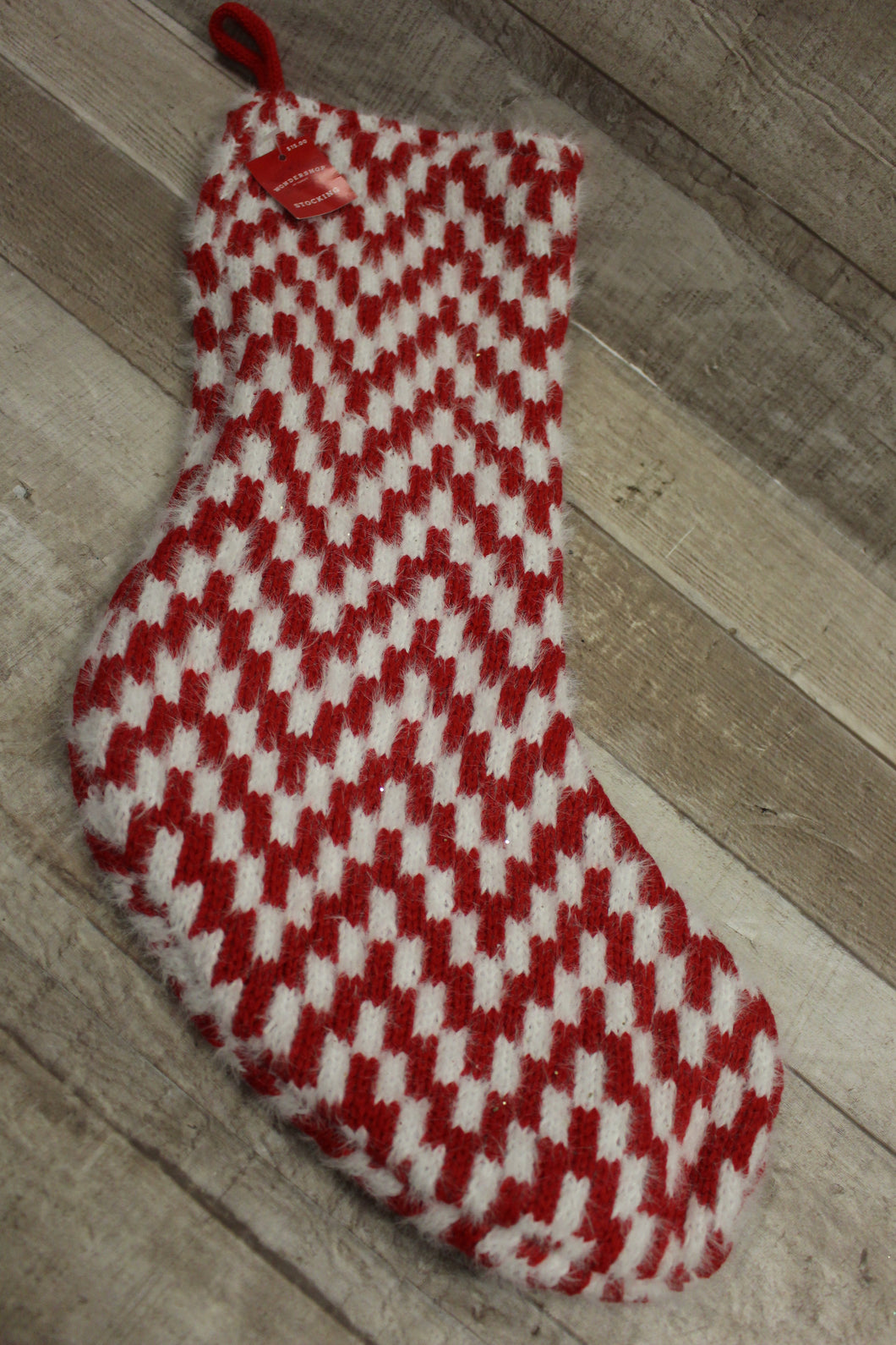 Wondershop By Target Plaid Knitted Style Stocking -Red -New