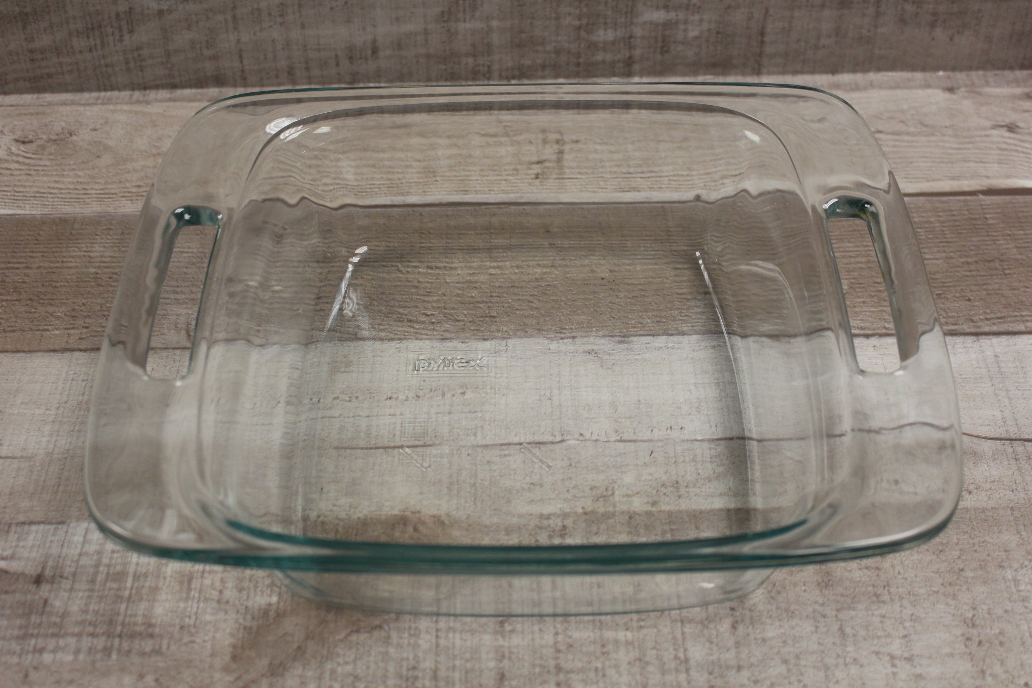 Pyrex Clear Glass 8x8 Baking Dish Pan 2 qt. Casserole W/ Handles & Blue  Cover