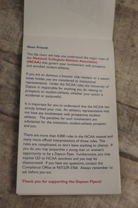 NCAA Rules of the Game Booklet - UD University of Dayton Flyers - Used