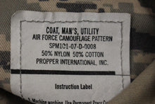 Load image into Gallery viewer, USAF Men&#39;s Utility Coat, Digital Tiger, Size: 42R, NSN: 8415-01-536-4583, New!