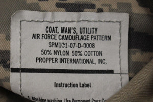 USAF Men's Utility Coat, Digital Tiger, Size: 42R, NSN: 8415-01-536-4583, New!