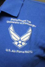 Load image into Gallery viewer, University of Pittsburgh US AF ROTC Polo Shirt, Small, Royal Blue