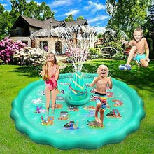 Load image into Gallery viewer, YASITY 3-in-1 Sprinkler for Kids 68&#39;&#39; Inflatable Splash Pad with 3 Toss Rings - New