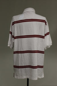 Proline Men's Sportswear Polo T-Shirt, Large, White with Maroon, NEW!