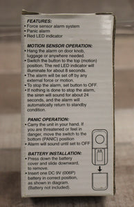 Premium Motion Sensor Safety Alarm - Model 145-RDO2
