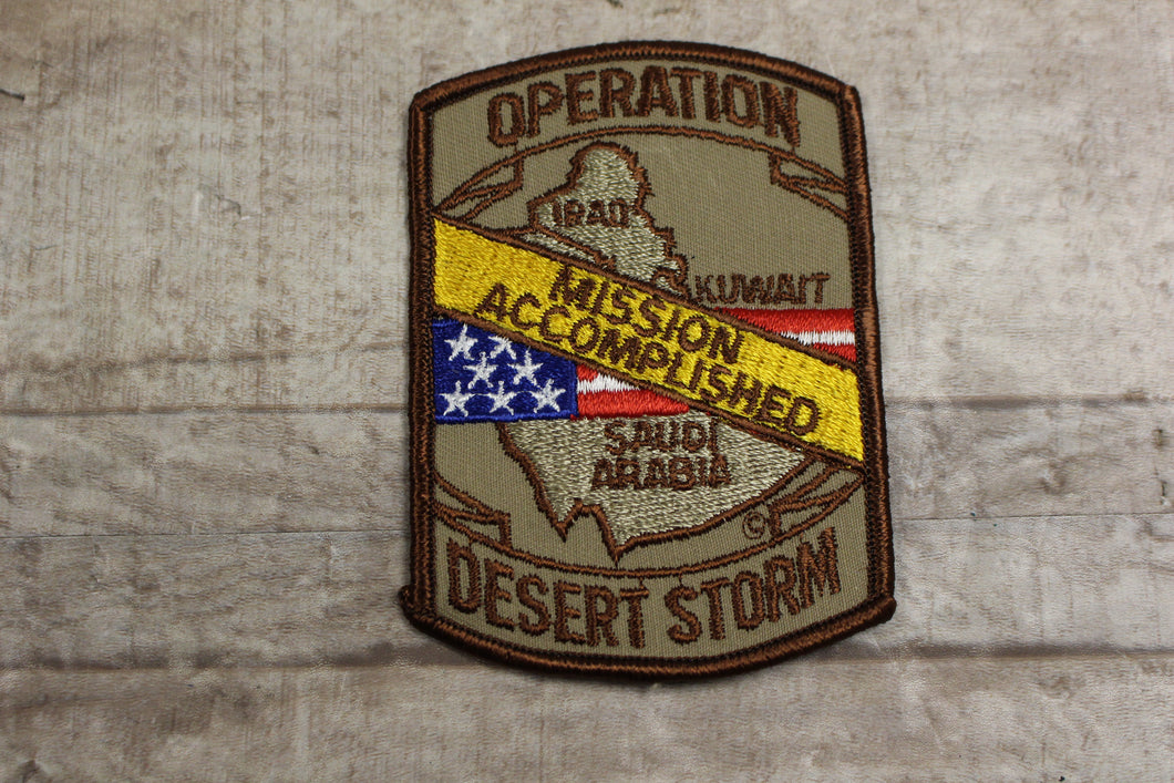 Operation Desert Storm Mission Accomplished Sew On Patch -Used