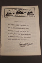 Load image into Gallery viewer, US Army Armor Center Daily Bulletin Official Notices, Year: 1969