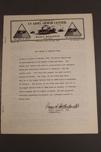 US Army Armor Center Daily Bulletin Official Notices, Year: 1969